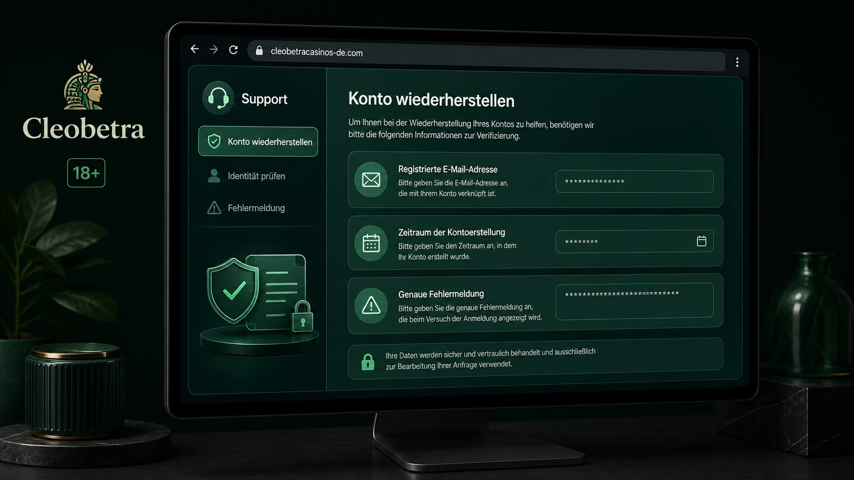 Cleobetra Konto wiederherstellen